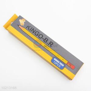 12 Pcs/Box Yellow Wooden HB Pencil for School Office