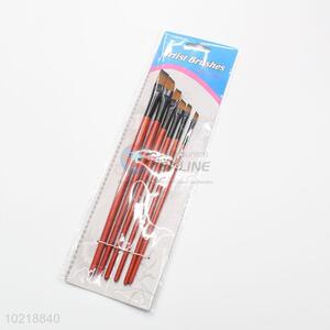 Red Wooden Handle Drawing Painting Brushes