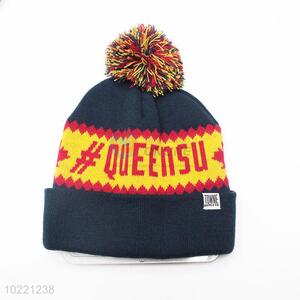 Warm winter knitted jacquard knit hat