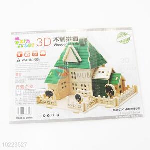 High quality happy house 3D wooden puzzle