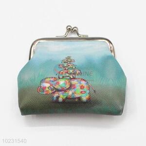 Unique Color Elephant Pattern Small Wallet PVC Coin Purse