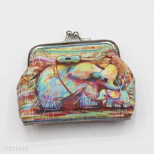 Unique Elephant Printed Coin Purse Wallet PVC Pouch Money Bag