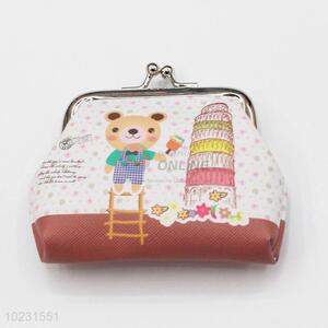 fashionable Bear and Cake Pattern Cute Portable PVC wWallet Coin Case Bag