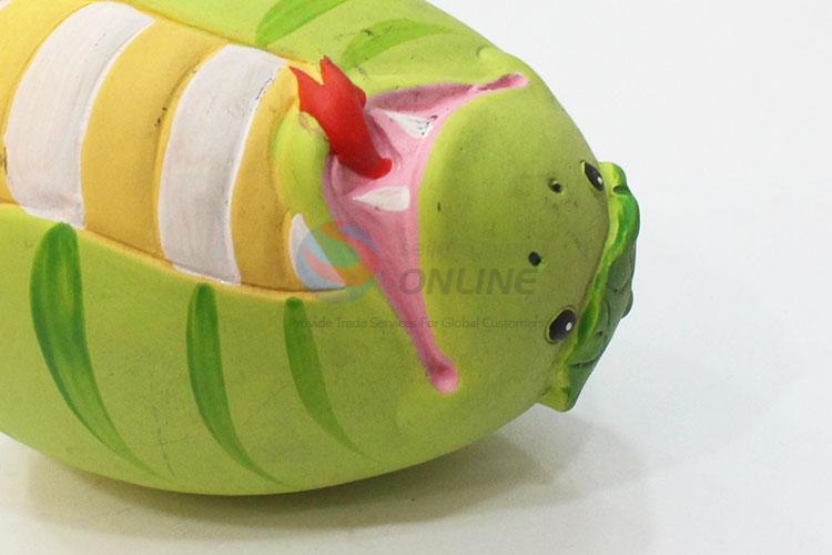 Promotional cheap cute green snake shape money box