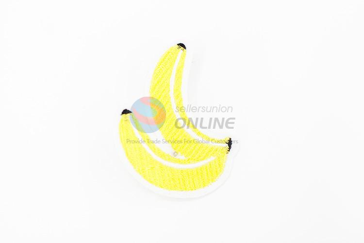 Factory direct banana shape embroidery badge brooch