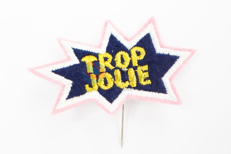 Wholesale promotional cheap embroidery badge brooch