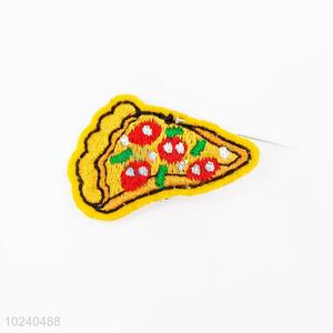 Cute pizza shape embroidery badge brooch for promotions