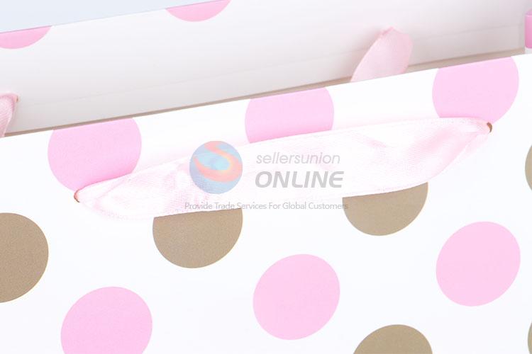 Great Dot Pattern Pink Gift Bag/Paper Packing Bag for Sale