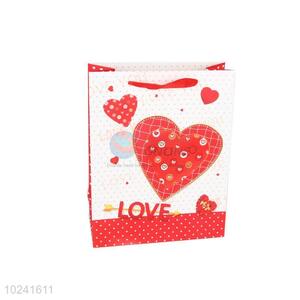 Popular Red Heart Printed Gift Bag/Paper Packing Bag for Sale