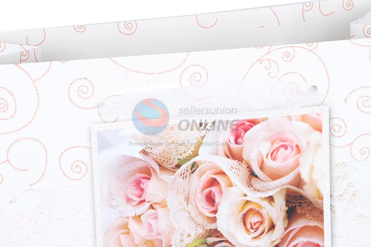 Beautiful Flower Printed Gilding Gift Bag/Paper Packing Bag for Wedding