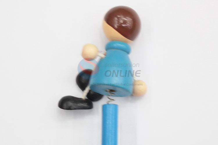 China Factory Pencil with Adorable Wooden Toys on Top