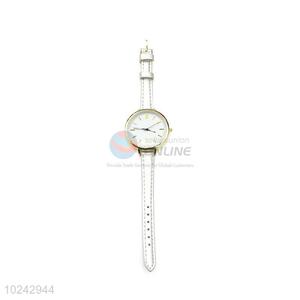 Hot Sale White Wrist Watch with Leathern Watchband for Sale