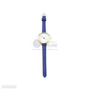 Fashionable Blue Wrist Watch with Leathern Watchband for Sale