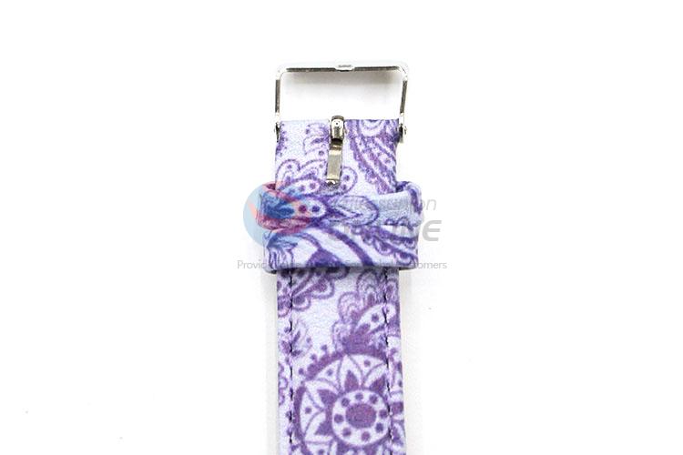 Wholesale Purple Wrist Watch with Leathern Watchband for Sale