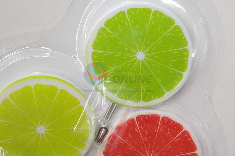 Simple Style Grapefruit Shaped 3 Pcs Key Wall Hanger Adhesive Hook