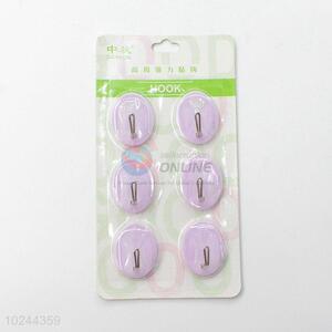 Promotional Low Price Light Purple Colors 6 Pcs Plastic Sticky Hook