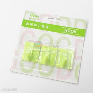 Popular Top Quality 3 Pcs Green Color Plastic Sticky Hook