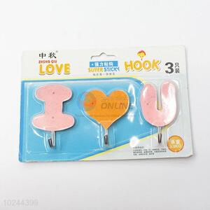 Factory Price Cartoon 3 Pcs Alphabet Shaped Hanger Bag Key Door Hooks for Clothes