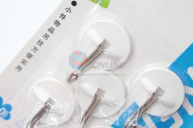 Normal Low Price 5 Pcs White Color Adhesive Sticky Hooks Stick On Wall