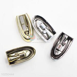 Promotional Silver Gold Color Classical Shape Plastic Pencil Sharpener