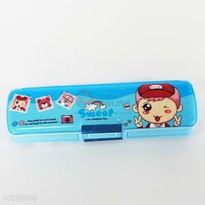 New Fashion Sky Blue School Student Plastic Pencil Box