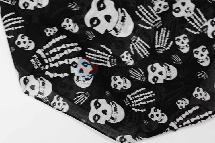 Skull Pattern 100% Cotton Printing Head Kerchief Square Bandana