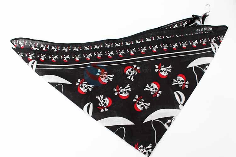 Skull Pattern 100% Cotton Printing Head Kerchief Square Bandana