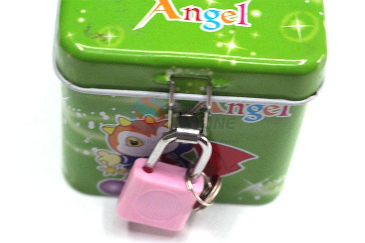 Factory Hot Sell Green Money Box with Lock&Key for Sale