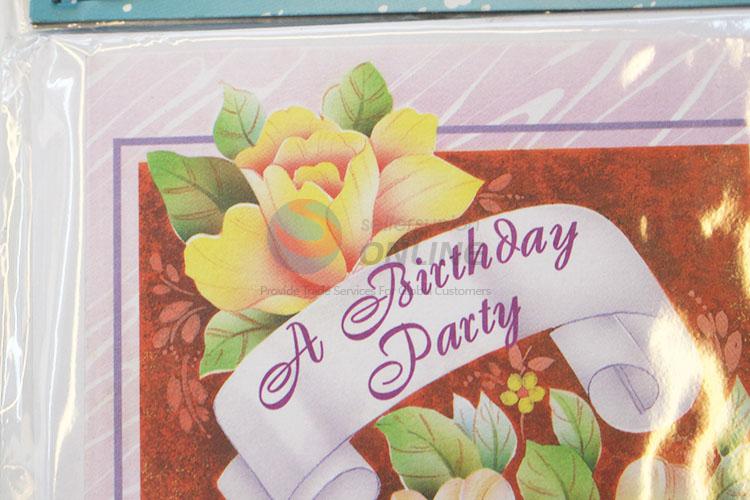 Wholesale Supplies Flowers Pattern Paper Wishes Card/Birthday Greeting Card