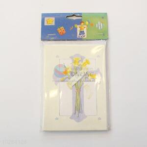 Factory Wholesale Crucifix Pattern Paper Wishes Card/Birthday Greeting Card