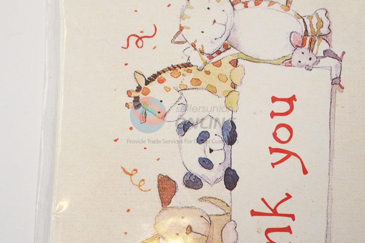 Exquisite Cartoon Animals Pattern Glitter Wishes Card/Birthday Greeting Card