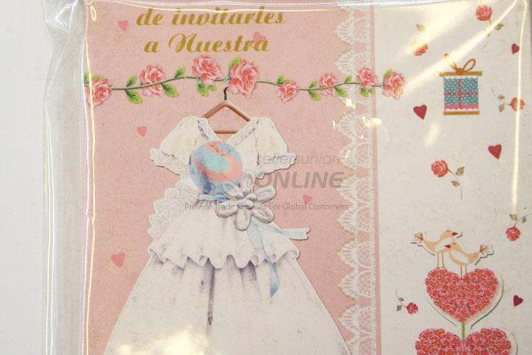 Top Quality Wedding Dress Pattern Paper Greeting Card Birthday Card Gift Card