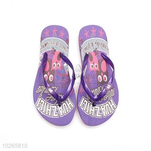 Cartoon Owl Printed Purple Summer Slippers for Sale