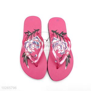 Wholesale Nice Flower Printed Red Summer Slippers for Sale