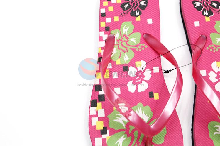 New Arrival Flower Printed Red Summer Slippers for Sale