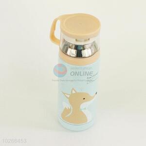 High Quality  Sky Blue Color Cartoon Fox Pattern Water Bottle 304 Stainless Steel Vacuum Cup Portable Water Bottles