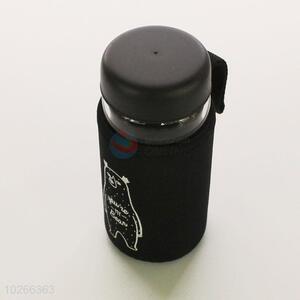 Black Color Cup Cover Eco-Friendly Water Bottles Glass Water Cup