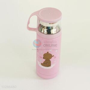 Pink Color Cartoon Bear Pattern 201 Stainless Steel Vacuum Cup Portable Water Bottles