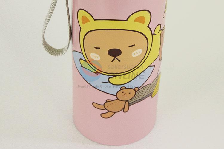 Top Quality Pink Color Cartoon Cat Pattern 304 Stainless Steel Vacuum Cup Portable Water Bottles