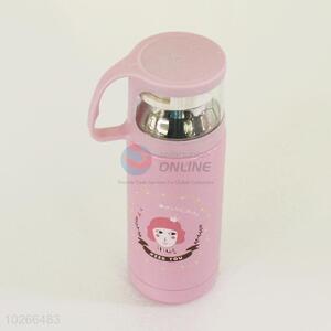 Hot Sale Pink Color Cartoon Girl Pattern 201 Stainless Steel Vacuum Cup Portable Water Bottles