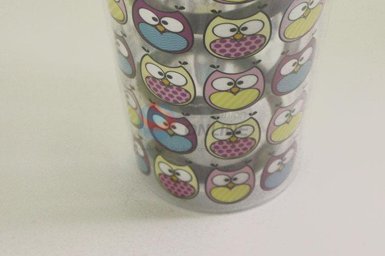 Simple Style Plastic Cartoon Owls Cup with Black Straw Creative Personalized Coffee Milk Tea Cup Potable Cup