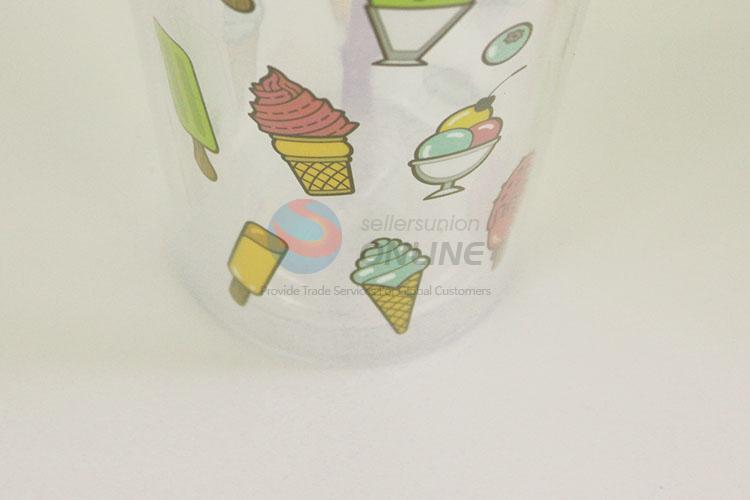 Latest Design Water Bottle Creative Plastic Ice Cream Pattern Cup with Straw Summer Wall Water Cup