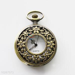 Hollow Out Flower Design Vintage Quartz Pocket Watches