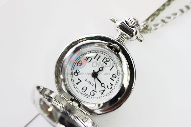 Elephant Pattern Metal Quartz Pocket Watches with Chain