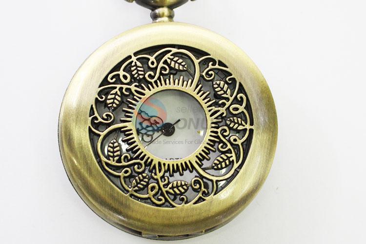 Hollow Flower Vintage Bronze Metal Pocket Watches