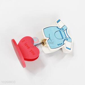 Top Quality Cartoon Baby Clothing Shaped Wooden Message Clips