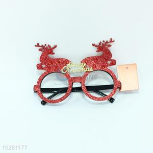 Red Color Cartoon Elk Decoration Glasses for Party