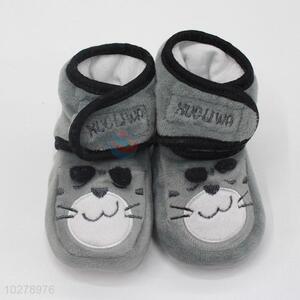 Durable cat pattern Coral fleece baby shoes