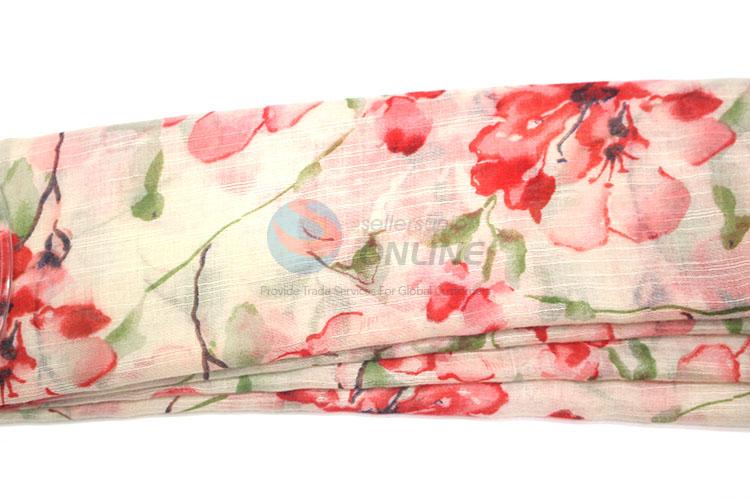 New Arrival Flower Pattern Voile Scarf for Women