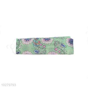 Great Flower Pattern Green Staple Rayon Scarf for Women